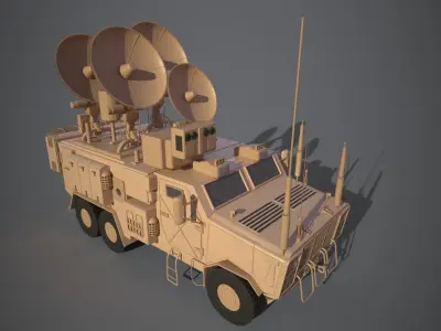 Warfare Vehicle Low-poly 3D model