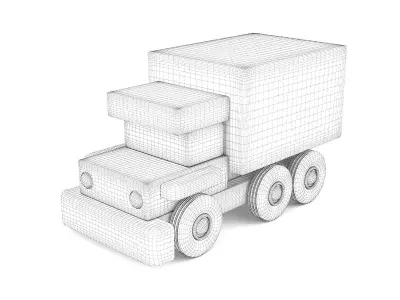 Wooden toy truck 35 3D model