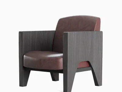 Modern Leather Armchair 03 3D model