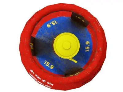 LPG Gas Cylinder Low-poly 3D model