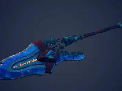 Frost Song Glaive  Low-poly 3D model
