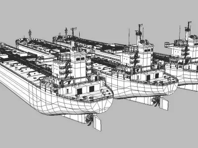 PANAMAX tanker  245m   Low-poly 3D model