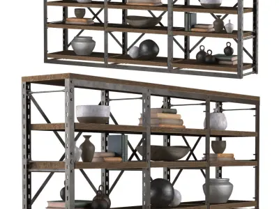 Console French Libary Triple 3D model