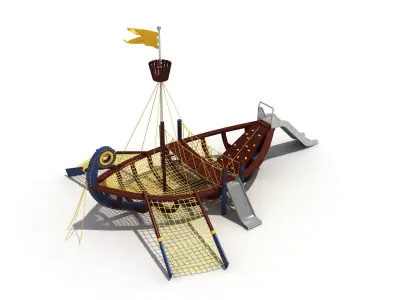 Kids outdoor commercial play structure 3D model 3D model 17