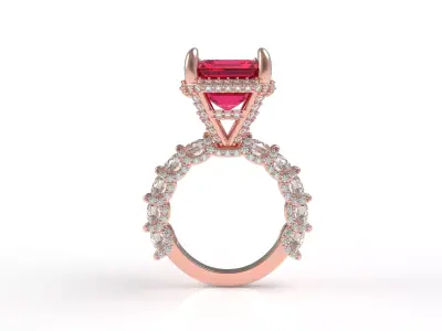 Emerald Engagement Ring 3D print model