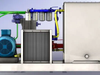 Hydraulic Power Unit Free 3D model
