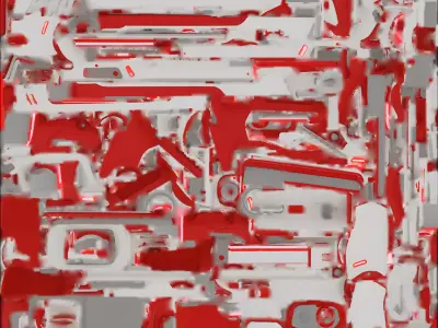 Futuristic Medbay Pistol 3D Model White Red Sidearm Low-poly 3D model