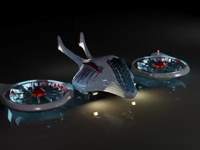Passenger Drone Futuristic Concept  3D model