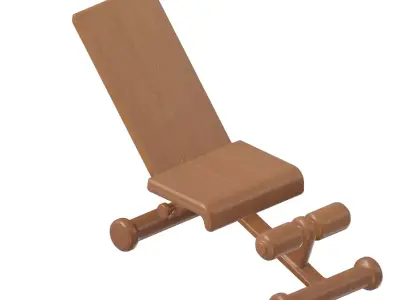 Wooden Gym Bench Press Toy 3D model