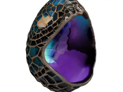 Mysterious Iridescent SciFi Egg 3D model