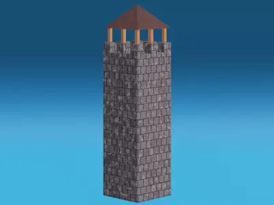 Stone Tower Low-poly 3D model