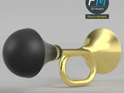 Brass vehicle horn 3D model