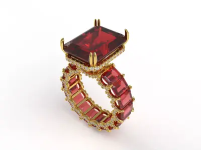 Midnight Majesty Sapphire Ring 3D print model