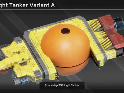 Civilian Tanker Spaceship Collection 3D Model Pack purchase