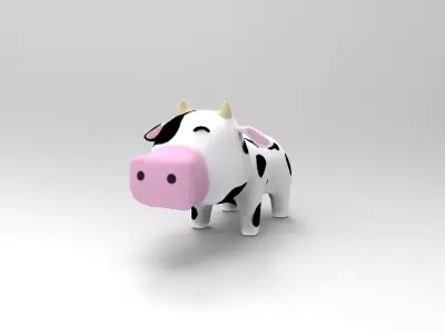 Cow - cartoon style Low-poly 3D model