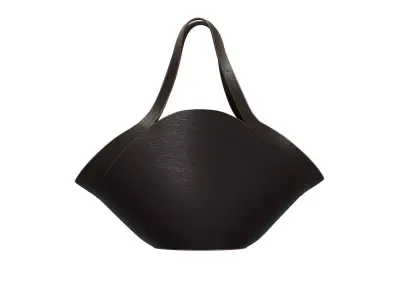 Black Leather Big Tote Bag 3D model