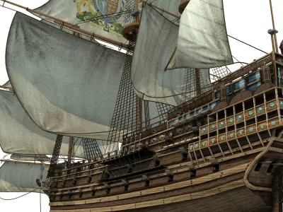 England sailing warship 3D model