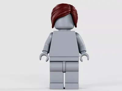 Lego Minifigure Brown Ponytail Hair  3D model