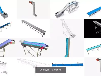 Conveyor belts for fruit and vegetables 3D Model Pack