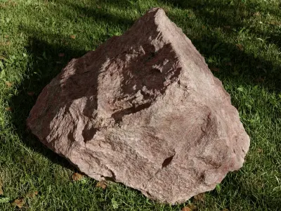  Peaked Dimpled Large Rock Boulder Model, Red 