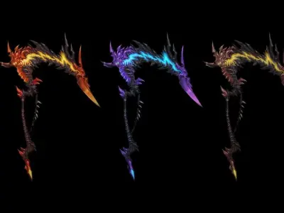 Infernal  Scythe Low-poly 3D model