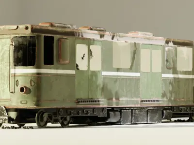 Realistic 3D Model of an Abandoned Train  Low-poly 3D model