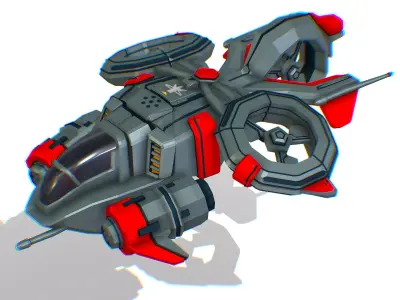 Animated Flying Military Drone 3D model