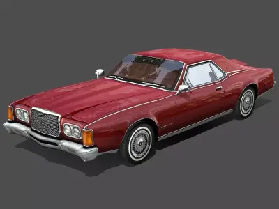 Classic 1970s American Coupe Car 3D model