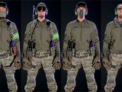 Soldiers-Pack Low-poly 3D model