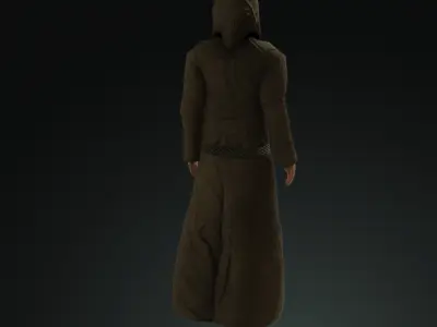 Monk civilian Low-poly 3D model