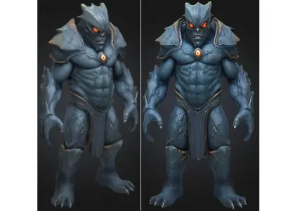 Demonic Cyclops Warrior Low-poly 3D model