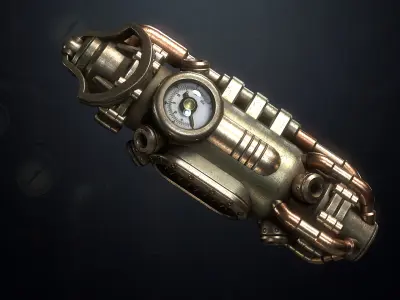 The SteamPunk Grenades Pack Low-poly 3D model