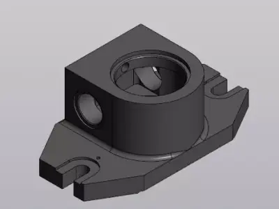 Bearing Housing Block - Industrial Shaft Support Part 3D model