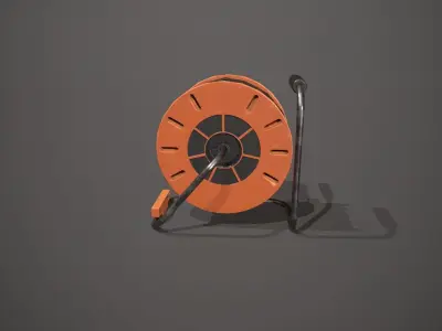 Black and Orange Extension Cable Low-poly 3D model