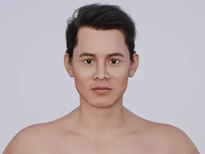 Jet Lee - Celebrity Kung Fu Man - Classic Side Part Hair Low-poly 3D model