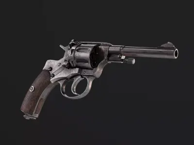 Nagant M1910 Low-poly 3D model