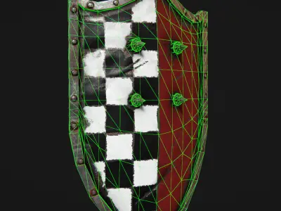 Medieval Fantasy Shield Low-poly 3D model purchase