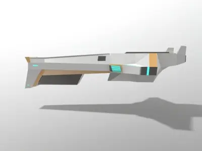 Sci-fi Space Aircraft SA-1 Low-poly 3D model