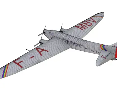 Couzinet 70 Arc-en-Ciel Low-poly 3D model