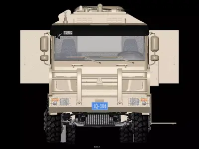 Tactical Command Vehicle 6x6 Military Truck Model 3D model