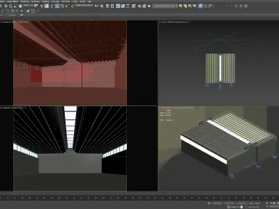 Low poly interior hangar 02 Low-poly 3D model