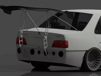 Peugeot pars spoiler Free low-poly 3D model