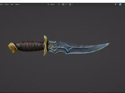 Dagger game asset Low-poly 3D model