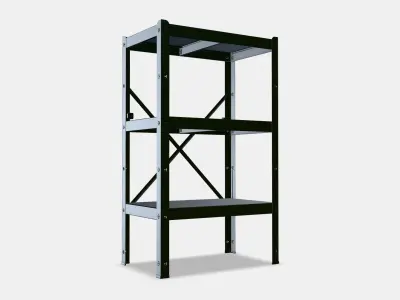 BROR Shelving unit 3 Low-poly 3D model