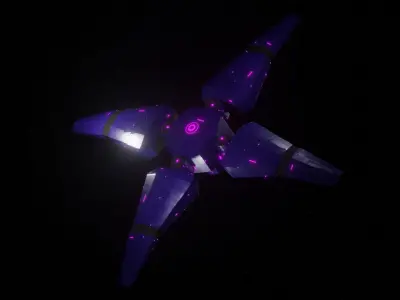 Probe II Spaceship Low-poly 3D model