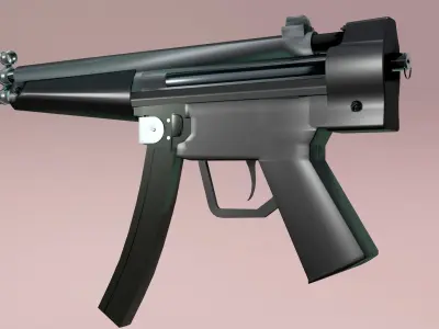 GUN HKSP5 - Model and Textures - Low-poly 3D model Low-poly 3D model