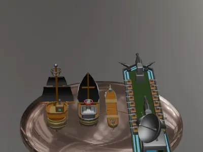 lowpoly ship Low-poly 3D model