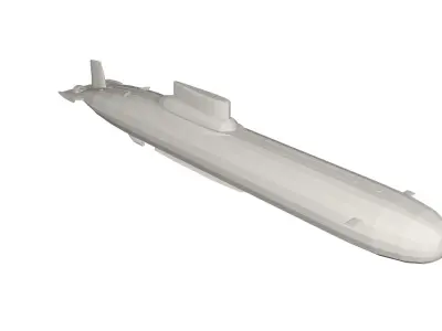 Military Ship submarine Low-poly 3D model