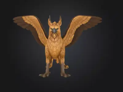 Fantasy Mythical Griffin Bird 3D model Low-poly 3D model