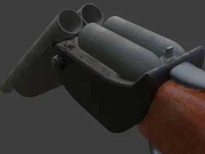 Double Barrel Shotgun Low-poly 3D model order